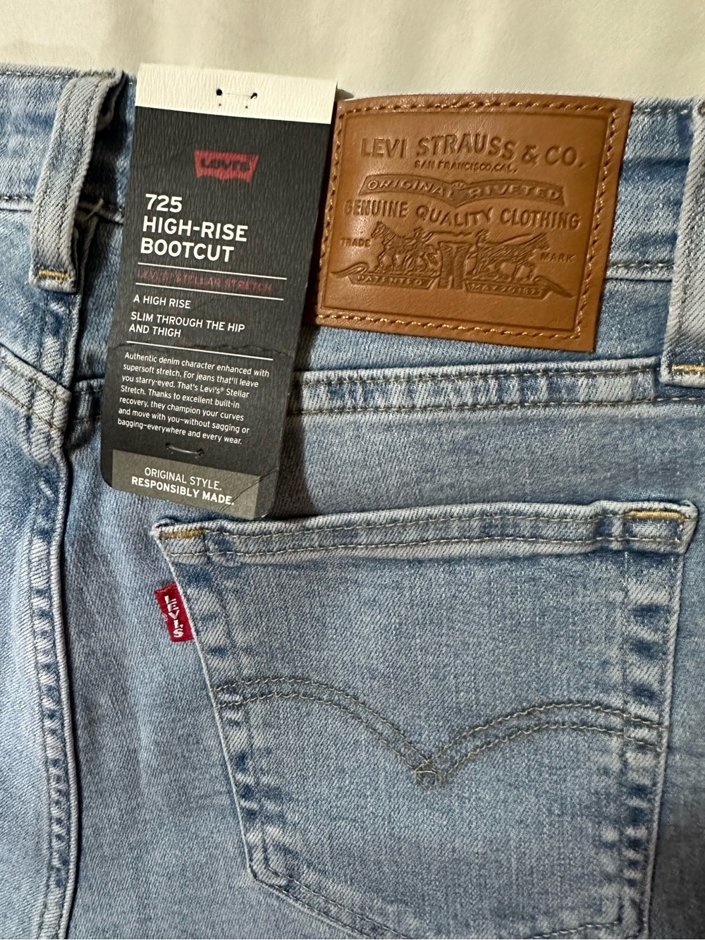 Levi's 725 Light Blue High-Rise Bootcut Jeans